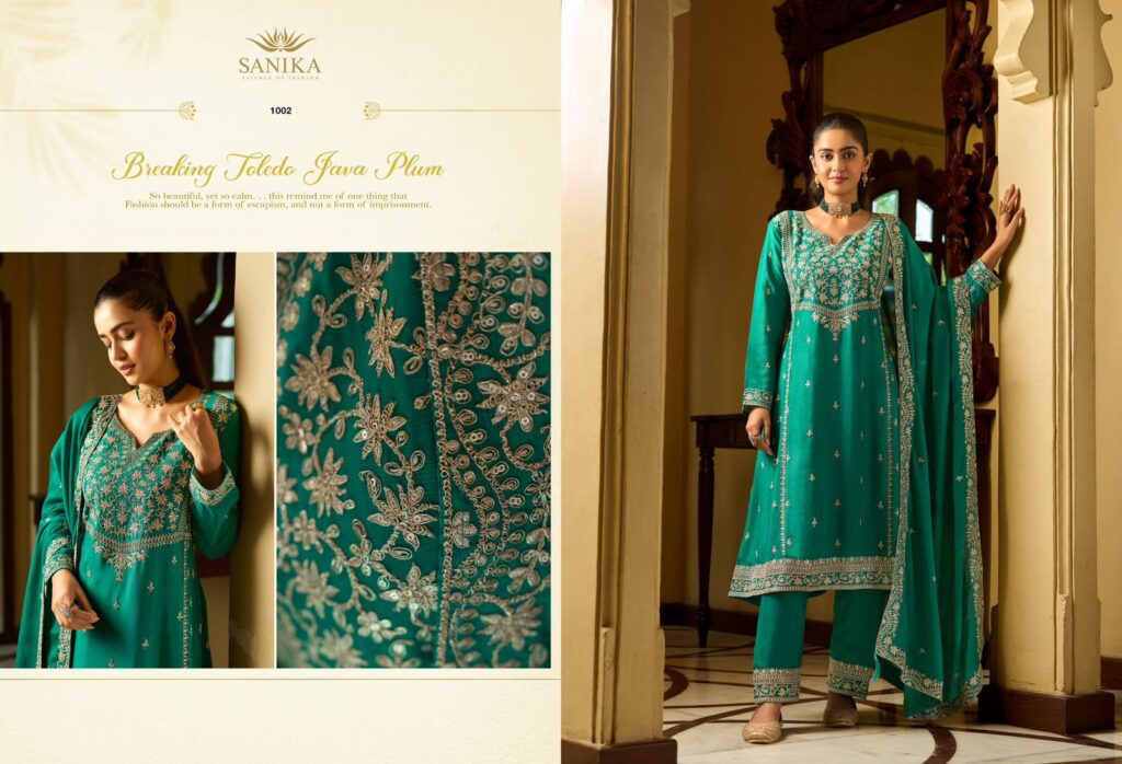 Stylish Sanika Aarini Chinon Silk Heavy Embroidery Top Plazzo Pant With Dupatta Wholesale 2026