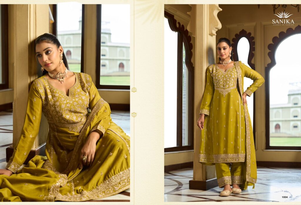 Stylish Sanika Aarini Chinon Silk Heavy Embroidery Top Plazzo Pant With Dupatta Wholesale 2026