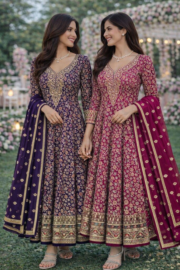 Buy Mrudangi Fiza Georgette Embroidered Gown And Dupatta Collection Wholesale 2026