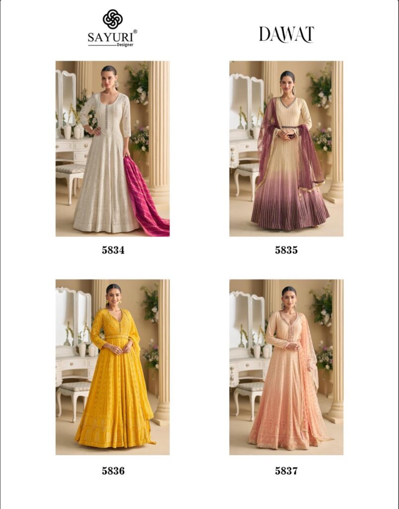 Buy Sayuri Dawat Georgette With Embroidered Gown And Dupatta Collection Wholesale 2026