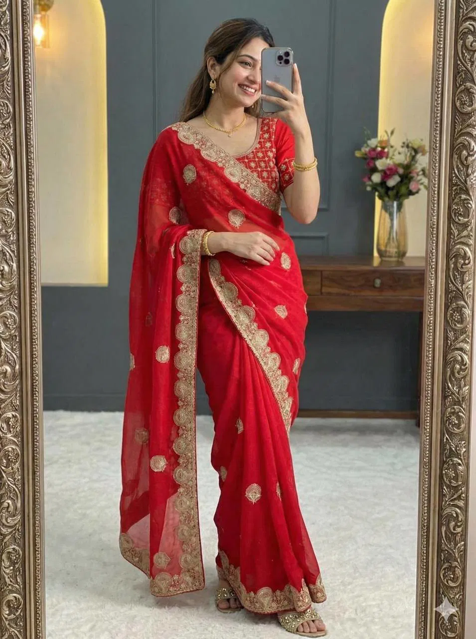 Bt 442 Beautiful Fandy Satin Silk Embroidered Saree Collection Wholesale