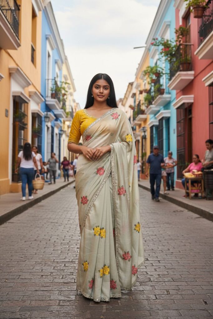 Stylish Bt 1305 B Viscose Rangoli Floral Embroidery Worked Fancy Saree Collection Wholesale 2026