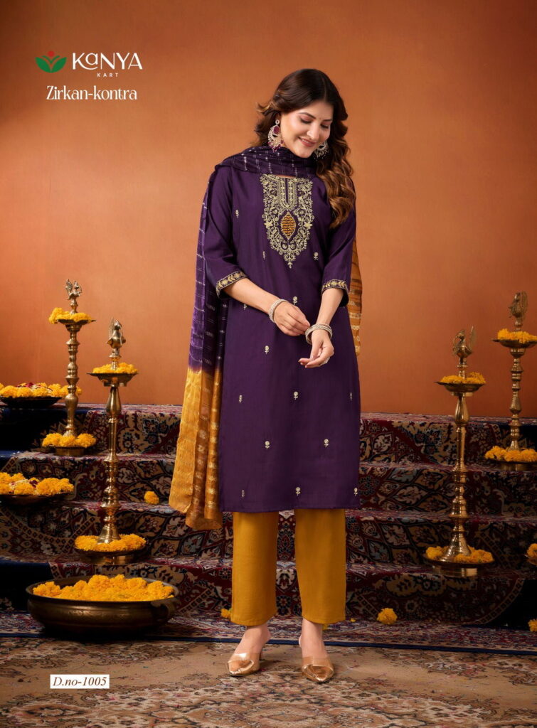 Launching De Zirkan Kontra Vol 1 Vertican Handworked Kurti With Bottom Dupatta Wholesale 2026