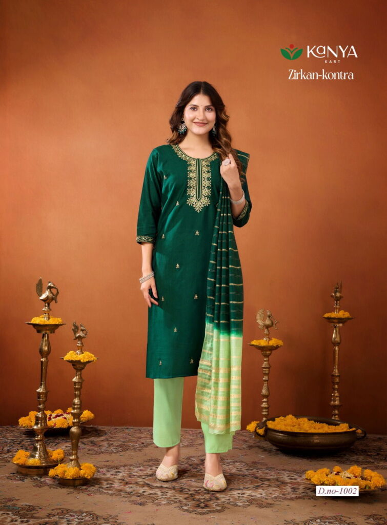 Launching De Zirkan Kontra Vol 1 Vertican Handworked Kurti With Bottom Dupatta Wholesale 2026
