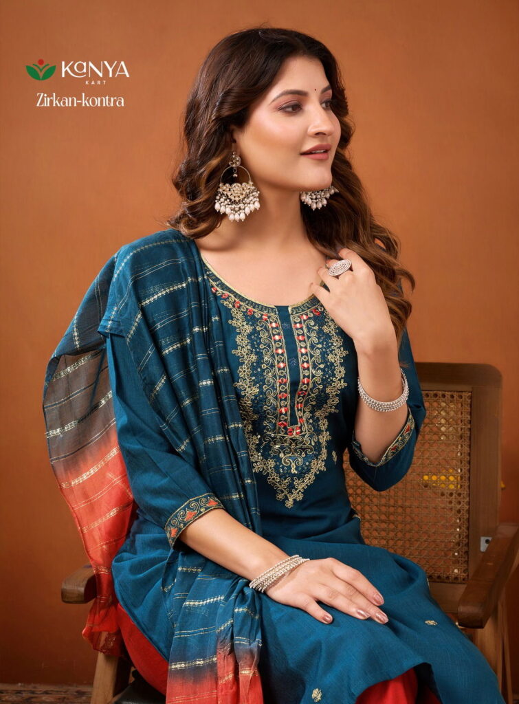 Launching De Zirkan Kontra Vol 1 Vertican Handworked Kurti With Bottom Dupatta Wholesale 2026