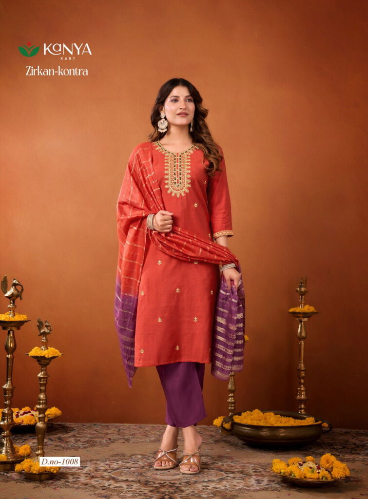 Launching De Zirkan Kontra Vol 1 Vertican Handworked Kurti With Bottom Dupatta Wholesale 2026