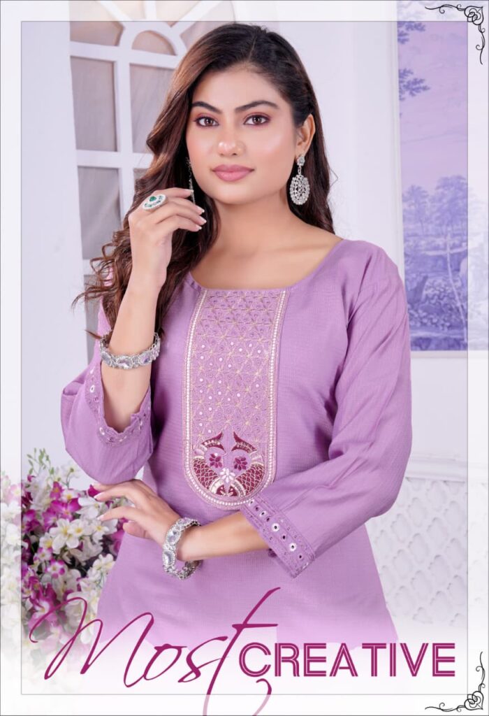 Latest De Ishika Berlin Silk With Sequince Embroidery Worked Kurti With Bottom Dupatta Wholesale 2026
