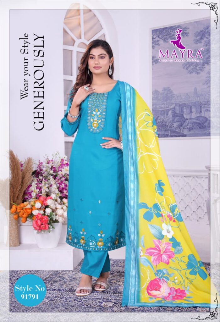 Latest De Ishika Berlin Silk With Sequince Embroidery Worked Kurti With Bottom Dupatta Wholesale 2026