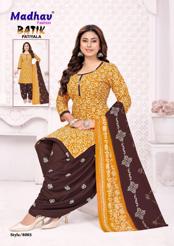 Beautiful Madhav Batik Patiyala Vol 8 Cotton Printed Dress Material Collection Wholesale 2026