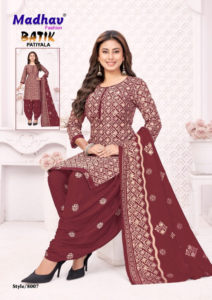 Beautiful Madhav Batik Patiyala Vol 8 Cotton Printed Dress Material Collection Wholesale 2026