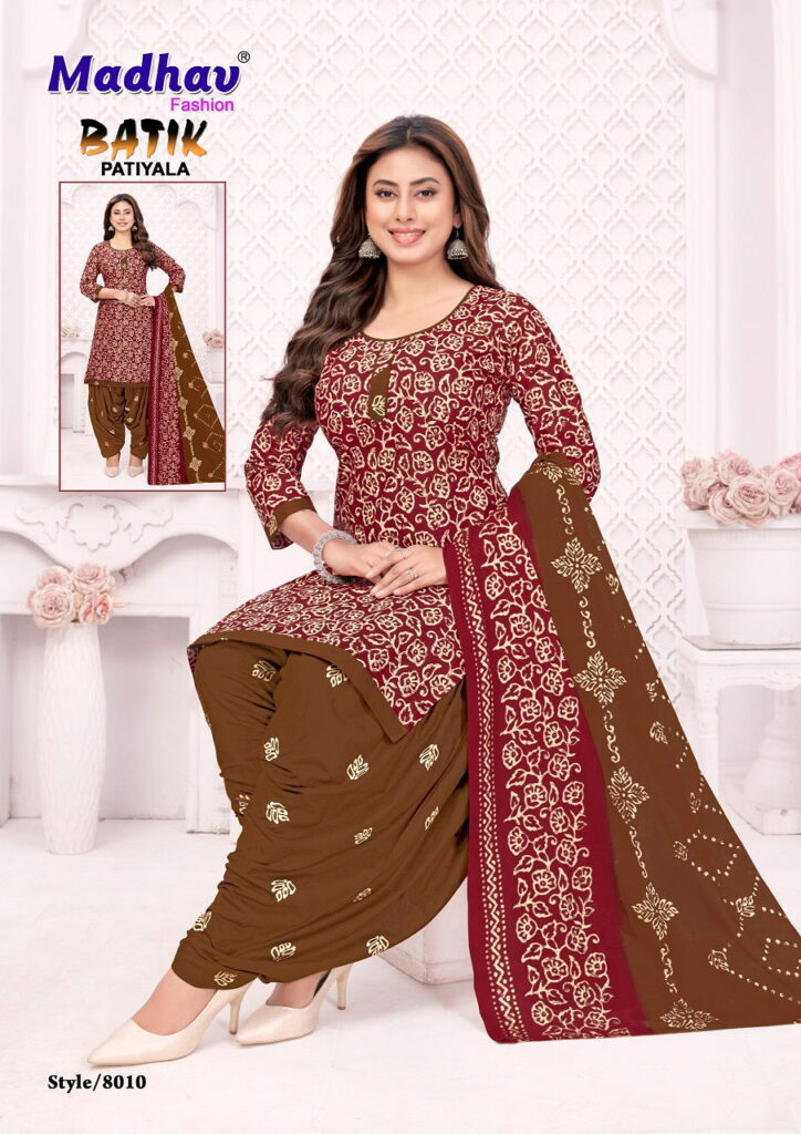 Beautiful Madhav Batik Patiyala Vol 8 Cotton Printed Dress Material Collection Wholesale 2026