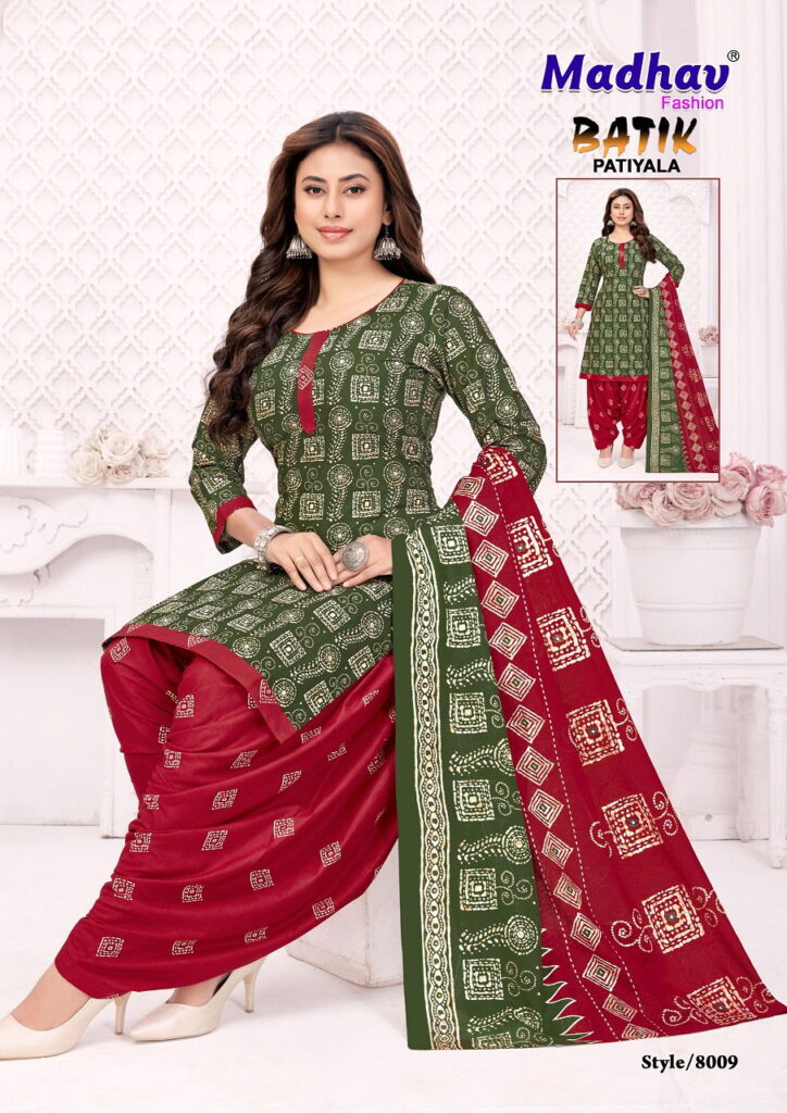 Beautiful Madhav Batik Patiyala Vol 8 Cotton Printed Dress Material Collection Wholesale 2026