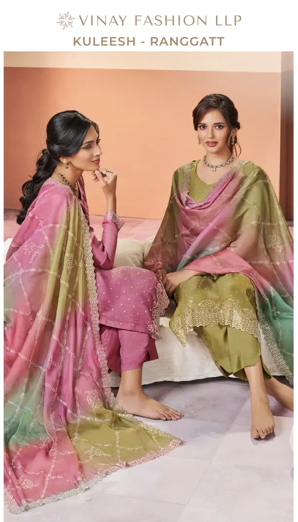 Vinay Kuleesh Ranggatt Glitter Silk With Work Salwar Kameez Wholesale
