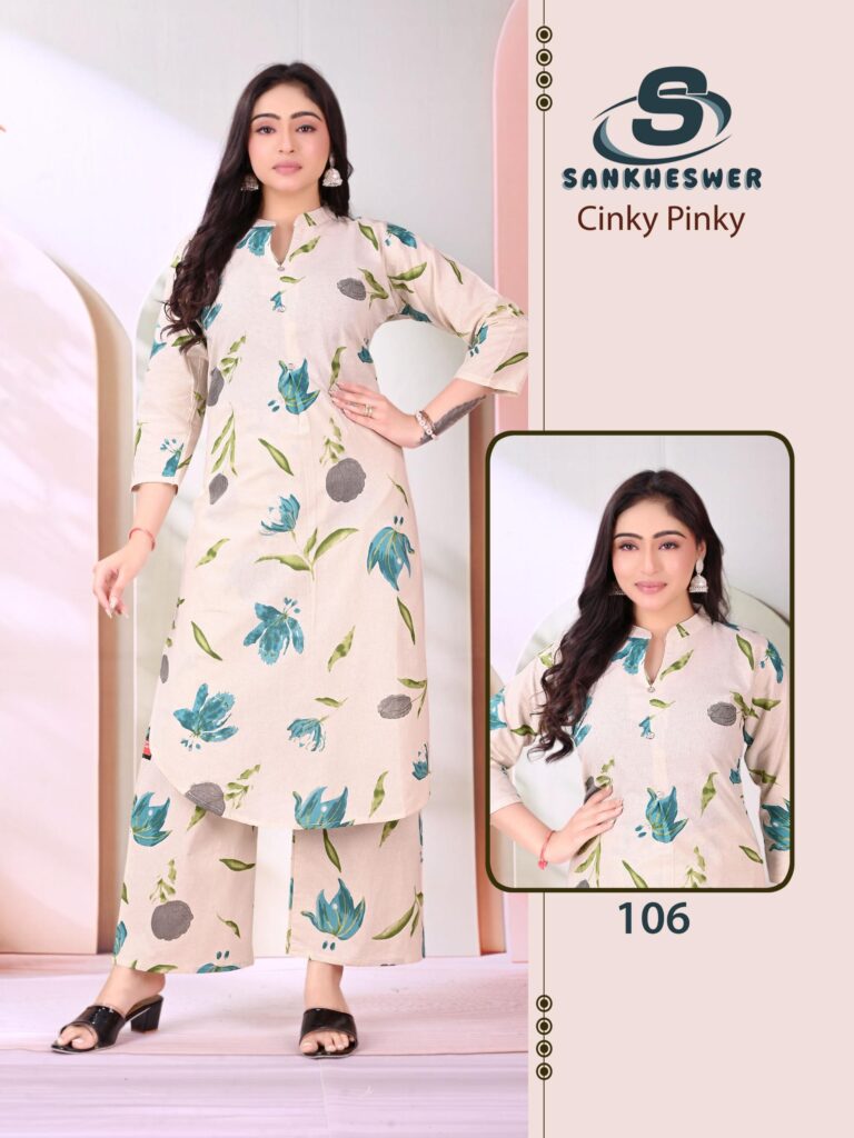 Latest Sankheswer Cinky Pinky Cotton Flex Casual Wear Top And Bottom Collection Wholesale 2026