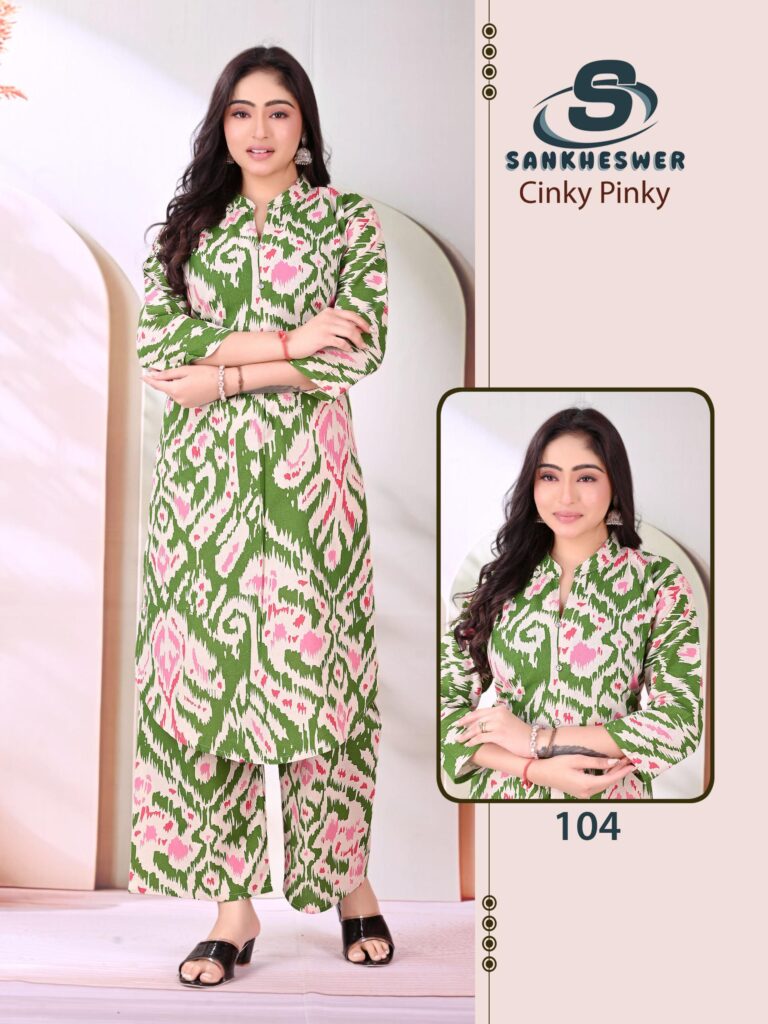 Latest Sankheswer Cinky Pinky Cotton Flex Casual Wear Top And Bottom Collection Wholesale 2026