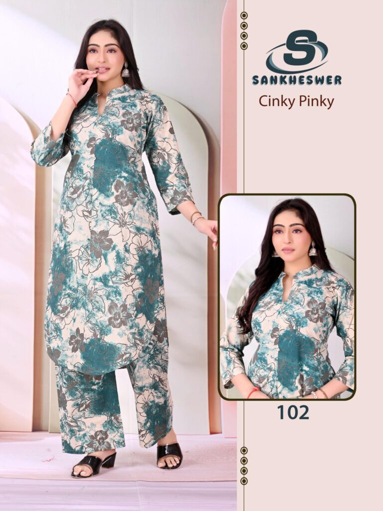 Latest Sankheswer Cinky Pinky Cotton Flex Casual Wear Top And Bottom Collection Wholesale 2026