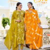 Radhika Siri Vol 5 Rayon Foil Printed Kurti Pant And Dupatta Collection Wholesale
