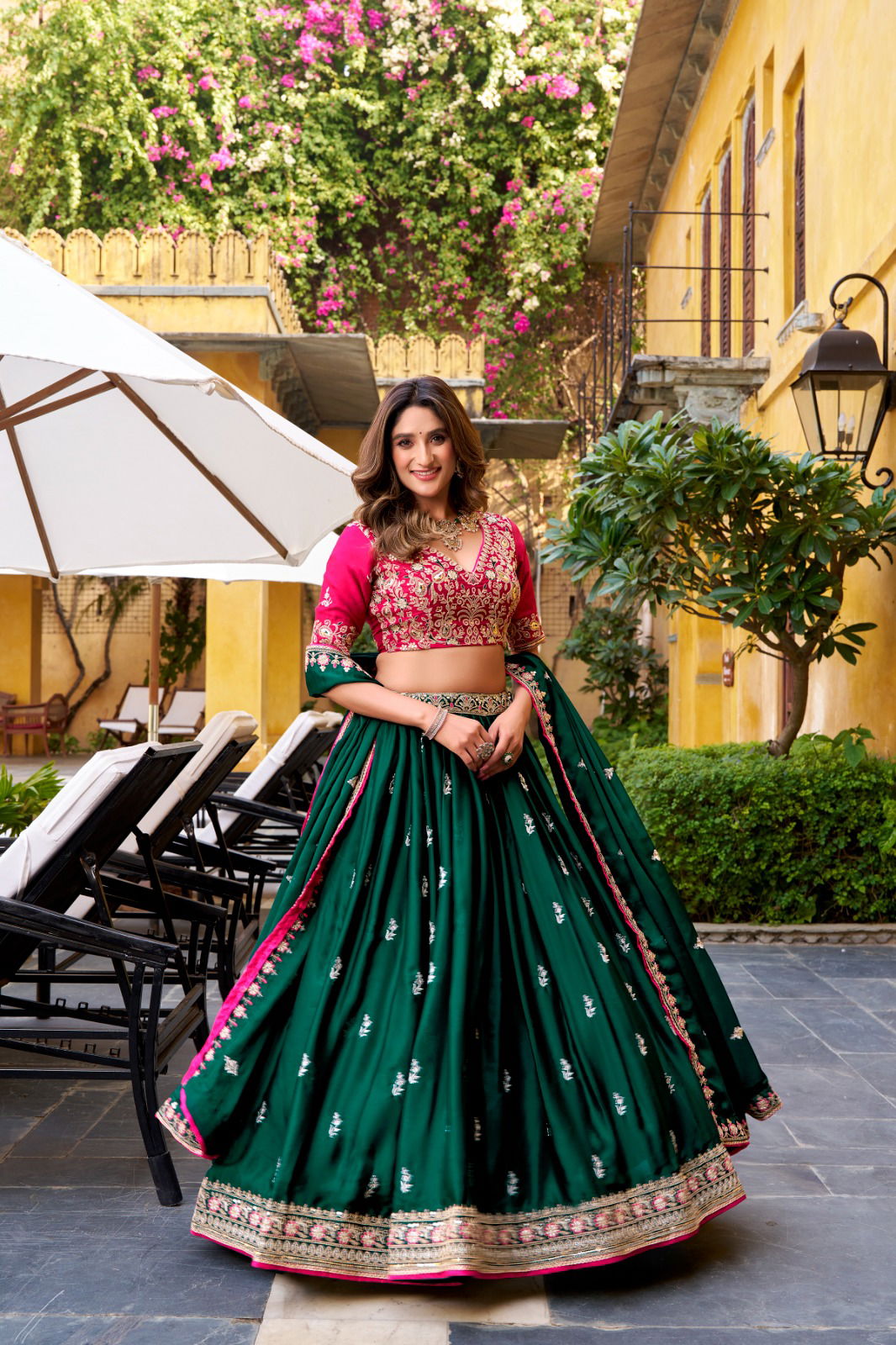 Lekha YF 1449 Silk Satin Sequins Worked Designer Lehenga Choli Wholesale