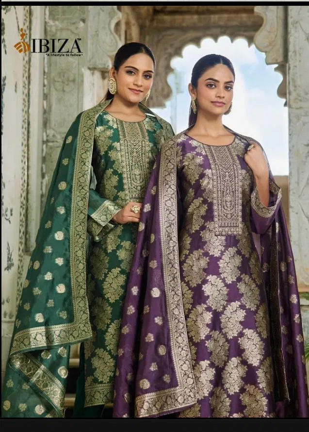 Ibiza Rangeen Banglory Silk Embroidery Work Salwar Kameez Wholesale