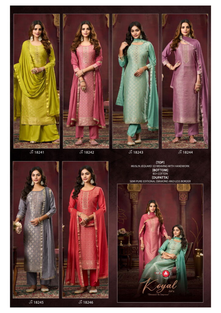 Beautiful Triple Aaa Koyal Vol 4 Muslin Jacquard With Handwork Salwar Kameez Wholesale 2026