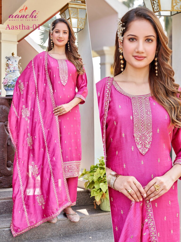 Beautiful Aanchi Aastha Vichitra Silk Kurti Bottom With Dupatta Wholesale 2026