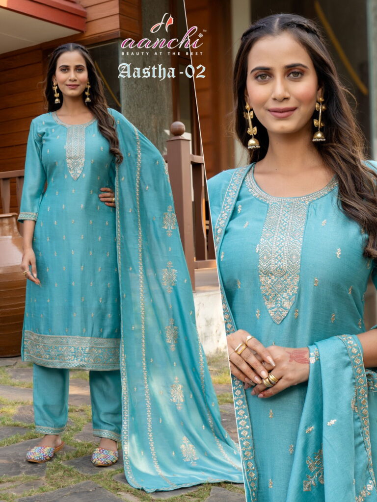 Beautiful Aanchi Aastha Vichitra Silk Kurti Bottom With Dupatta Wholesale 2026
