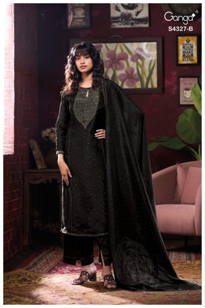 Latest Ganga Leshya 4327 Bemberg Silk Printed Embroidery Salwar Kameez Wholesale 2026