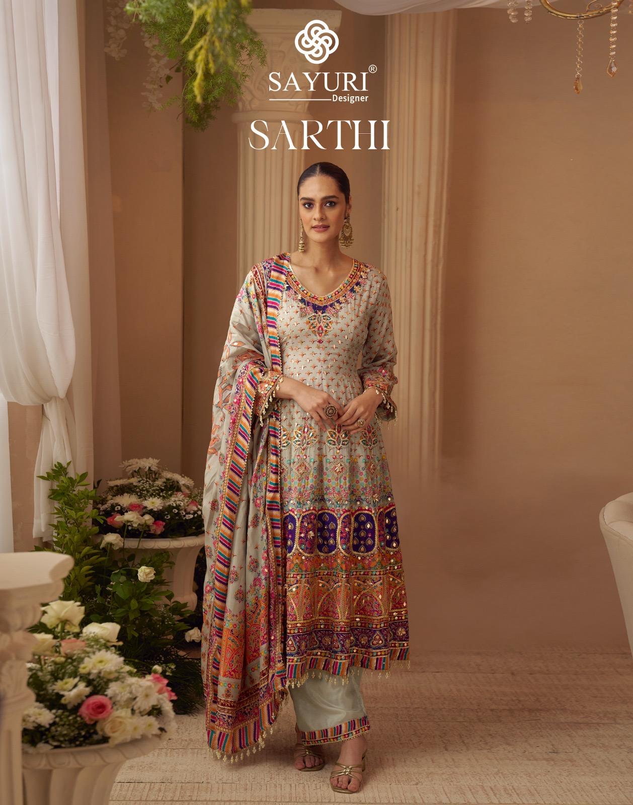 Sayuri Sarthi Crepe Silk Printed Handwork Salwar Kameez Collection Wholesale