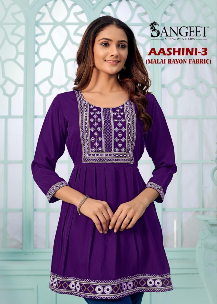 Launching Sangeet Aashini Vol 3 Rayon With Embroidery Work Top Collection Wholesale 2026