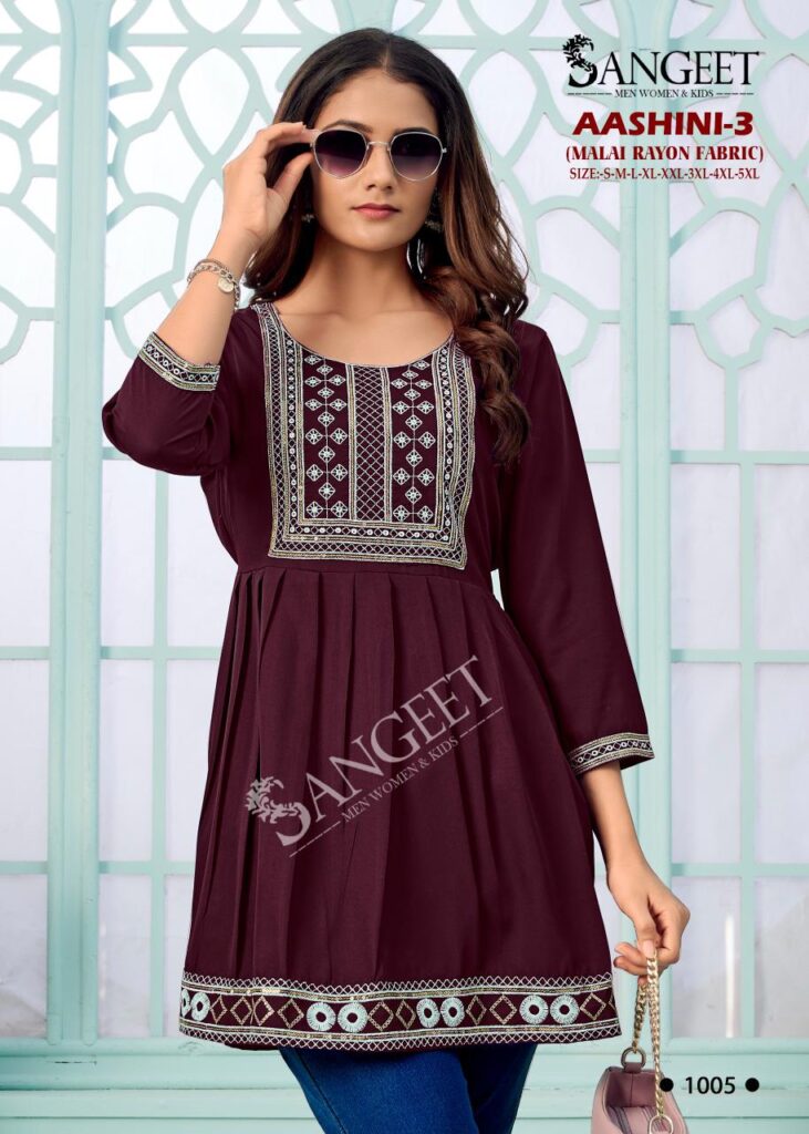 Launching Sangeet Aashini Vol 3 Rayon With Embroidery Work Top Collection Wholesale 2026