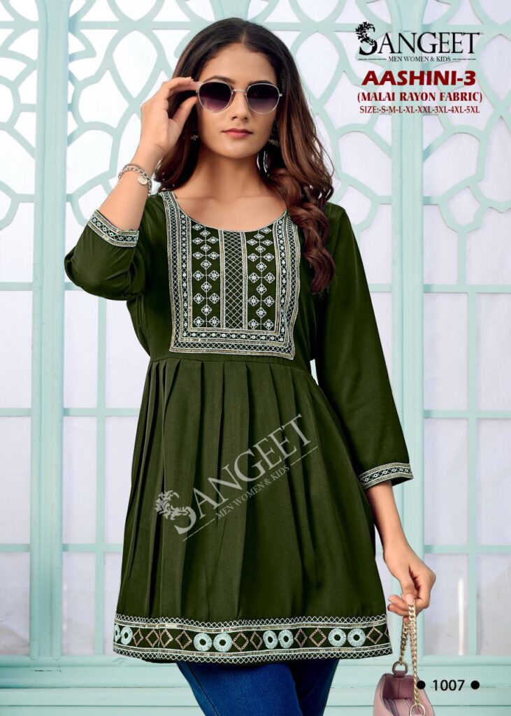 Launching Sangeet Aashini Vol 3 Rayon With Embroidery Work Top Collection Wholesale 2026