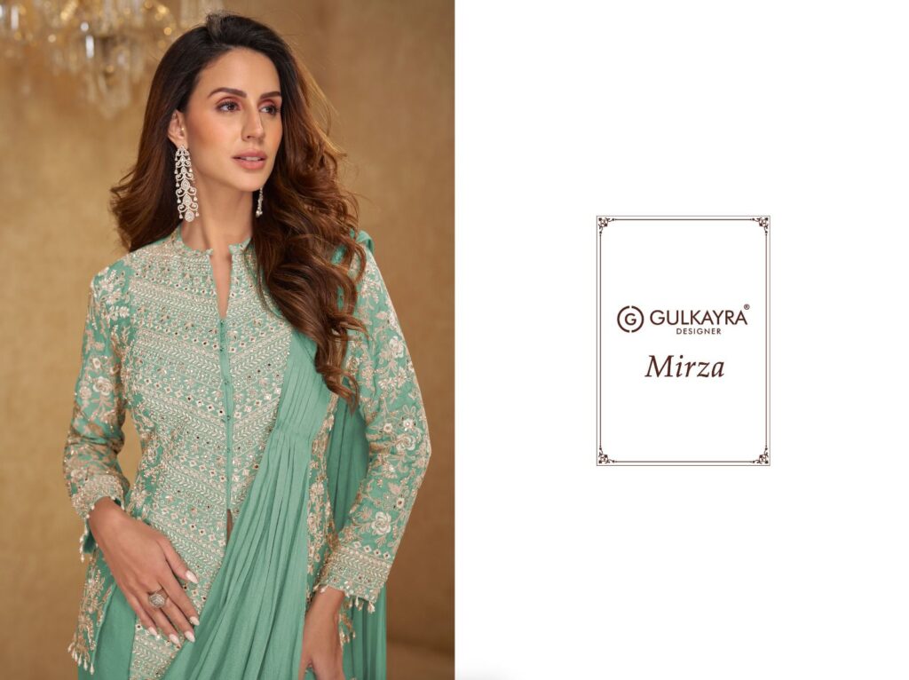 Launching Gulkayra Mirza Chinon With Embroidery Work Designer Indo Western Collection Wholesale 2026