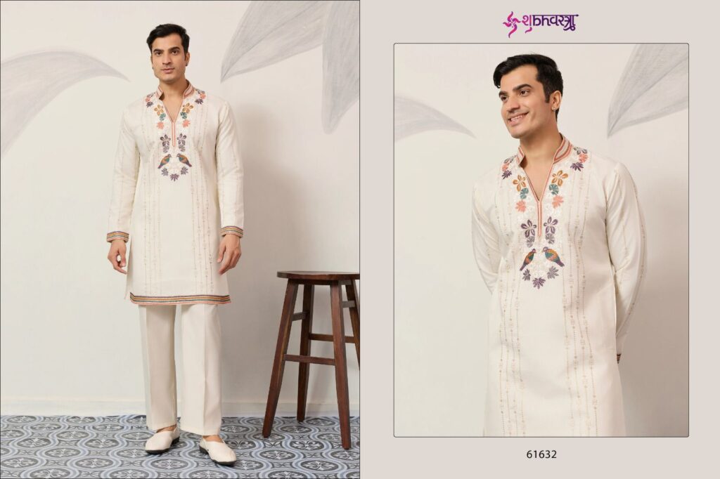 Buy Shubhvastra V Neck Viraasat Viscose Silk Thread Work Kurta And Bottom Wholesale 2026