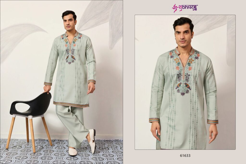 Buy Shubhvastra V Neck Viraasat Viscose Silk Thread Work Kurta And Bottom Wholesale 2026