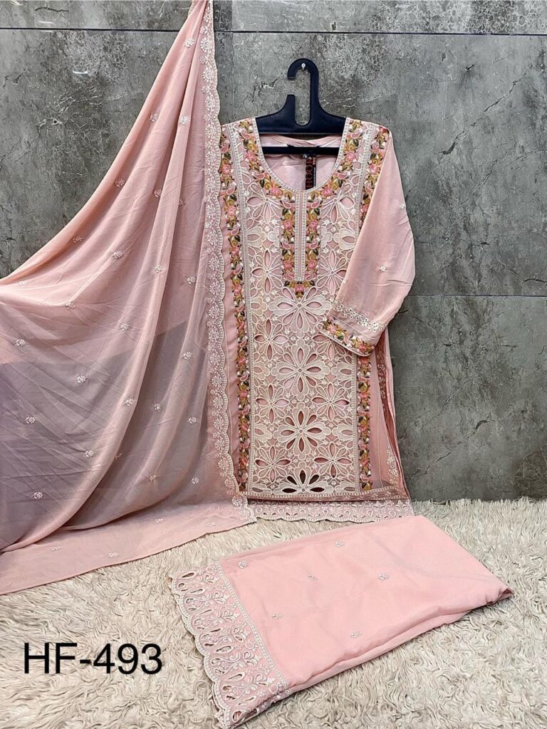 Beautiful Hoor Tex Hf 493 A to D Heavy Georgette Designer Pakistani Salwar Suit Collection Wholesale 2026
