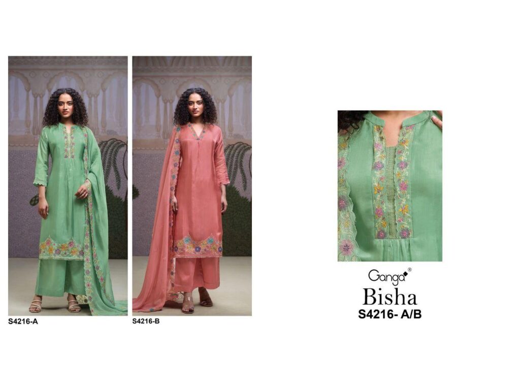 Beautiful Ganga Bisha 4216 Bemberg Silk With Embroidery Work Salwar Kameez Wholesale 2026