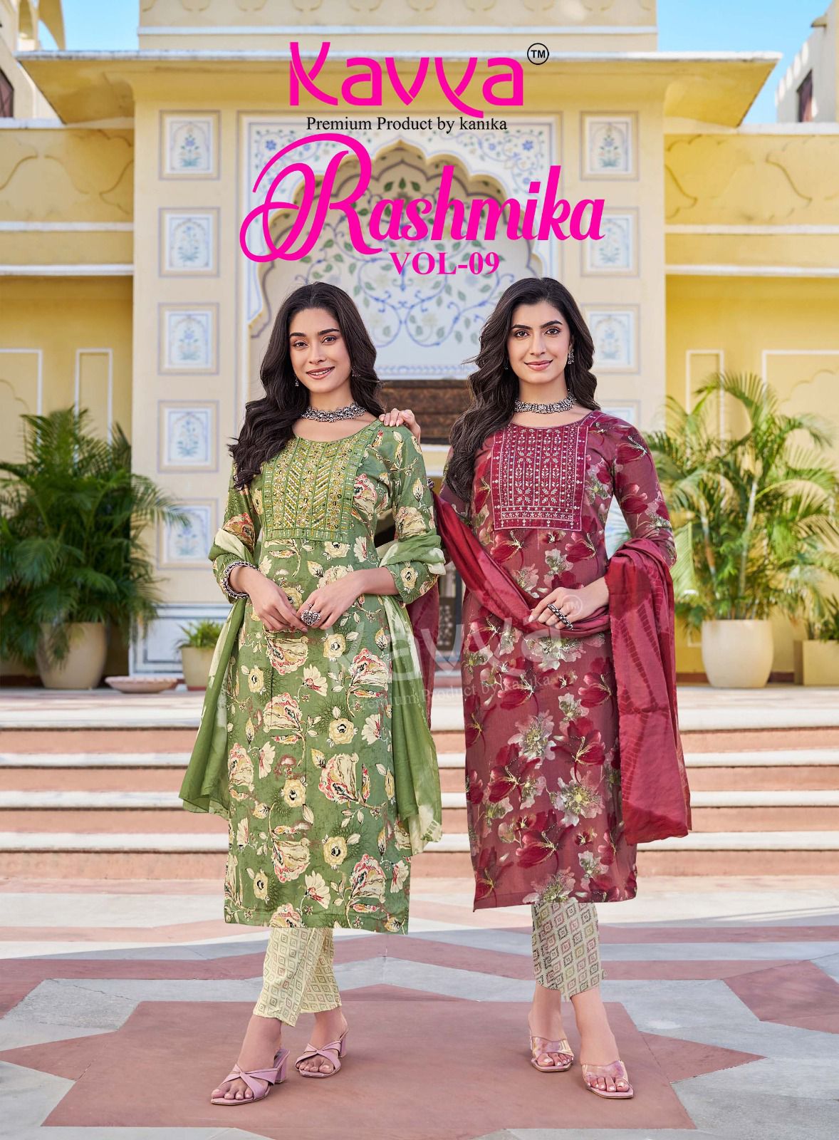 Kavya Rashmika Vol 9 Rayon Printed Kurti Bottom With Dupatta Wholesale