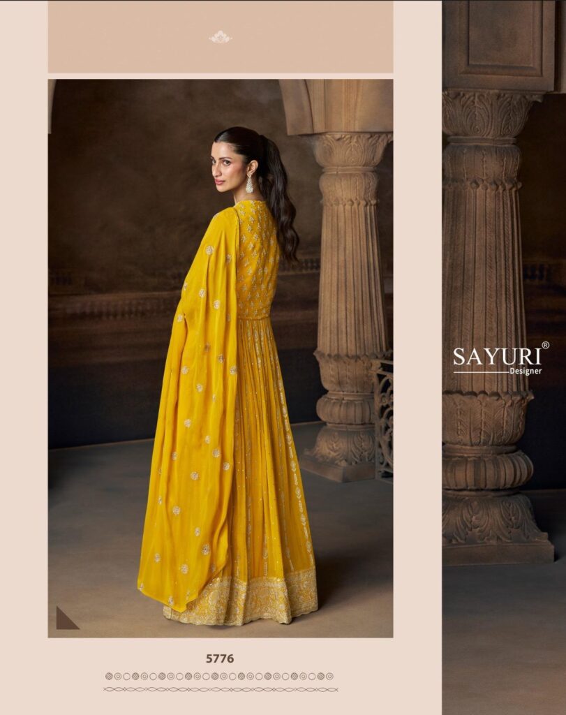 Latest Sayuri Saadgi Real Georgette Trendy Look Gown With Dupatta Wholesale 2026