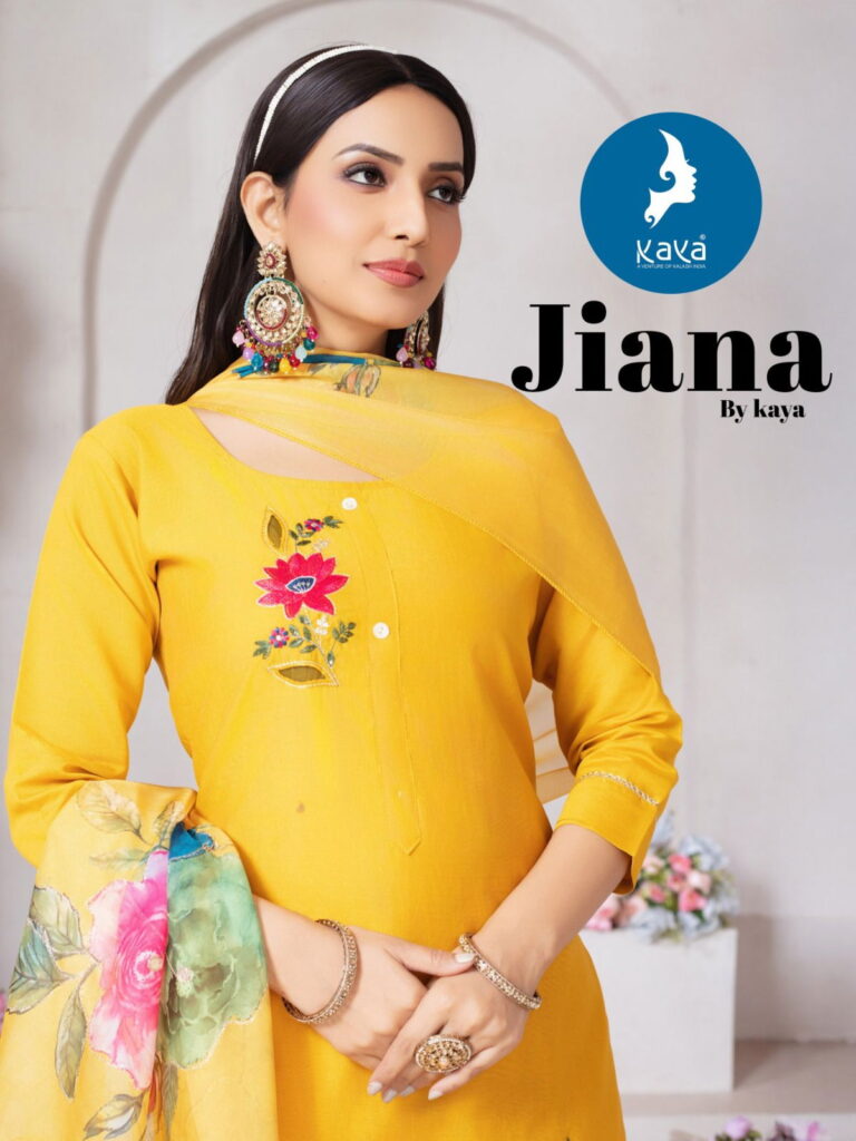Buy Kaya Jiana Roman Silk With Work Kurti Pant And Dupatta Collection Wholesale 2026