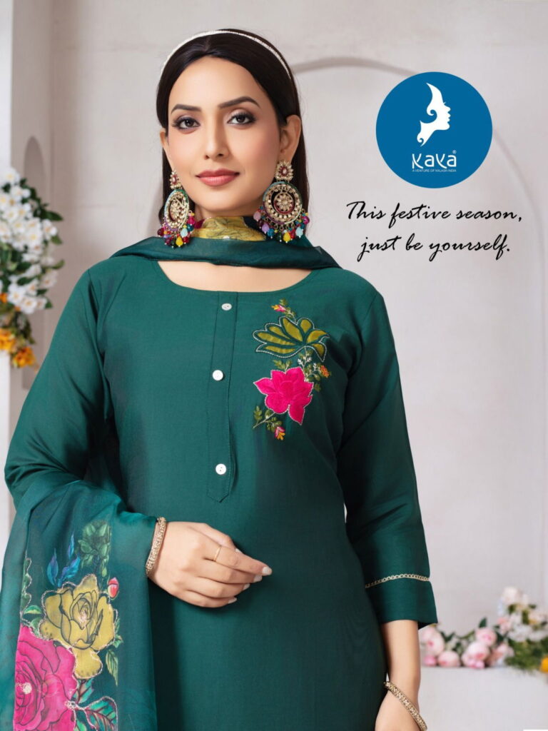 Buy Kaya Jiana Roman Silk With Work Kurti Pant And Dupatta Collection Wholesale 2026