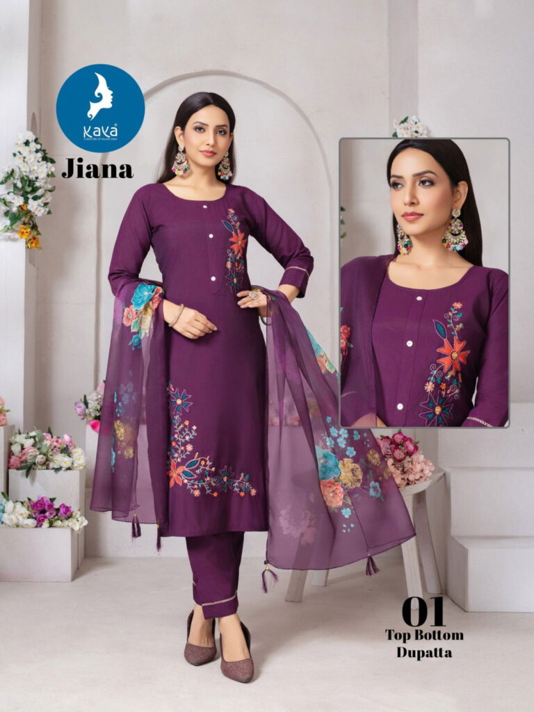 Buy Kaya Jiana Roman Silk With Work Kurti Pant And Dupatta Collection Wholesale 2026