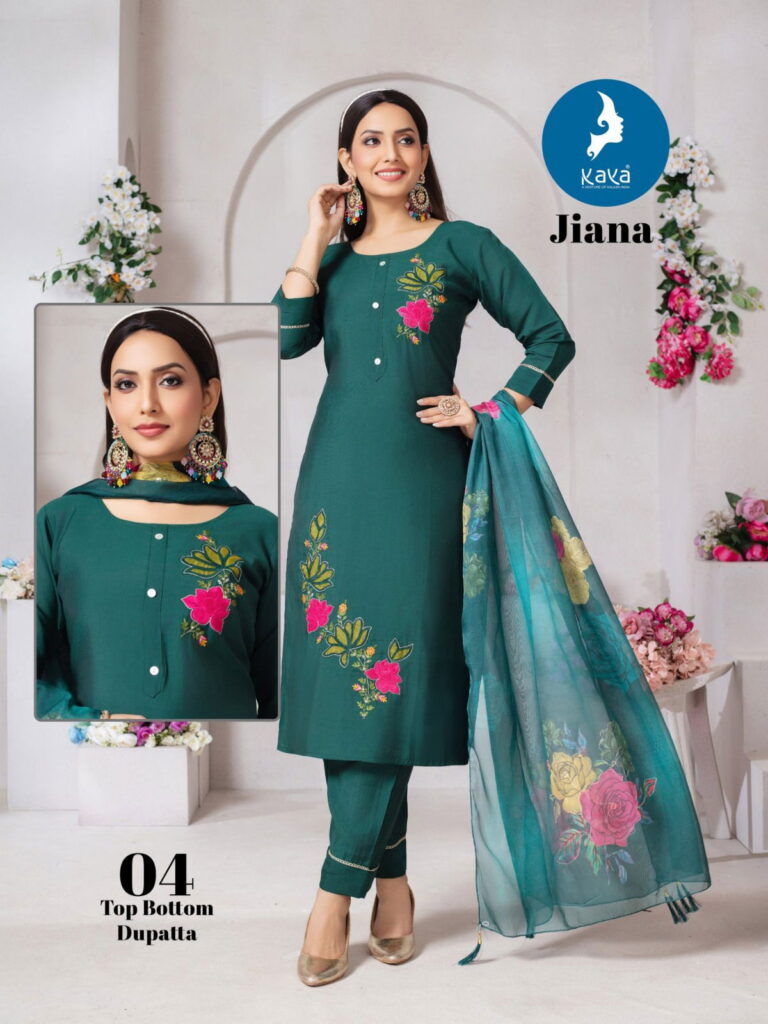 Buy Kaya Jiana Roman Silk With Work Kurti Pant And Dupatta Collection Wholesale 2026