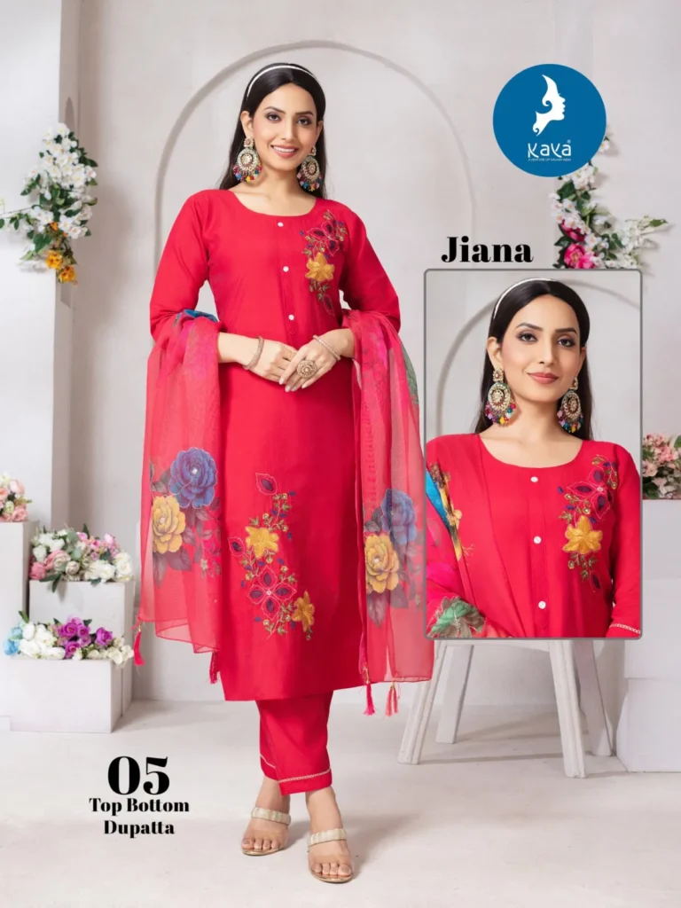 Buy Kaya Jiana Roman Silk With Work Kurti Pant And Dupatta Collection Wholesale 2026