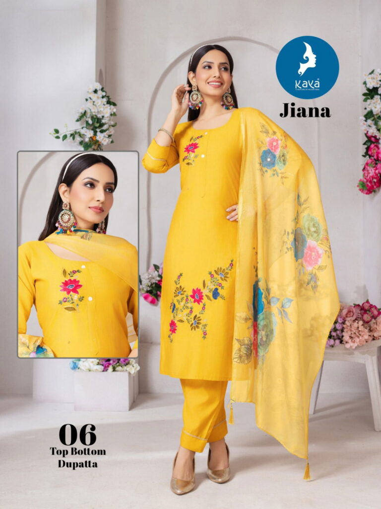 Buy Kaya Jiana Roman Silk With Work Kurti Pant And Dupatta Collection Wholesale 2026