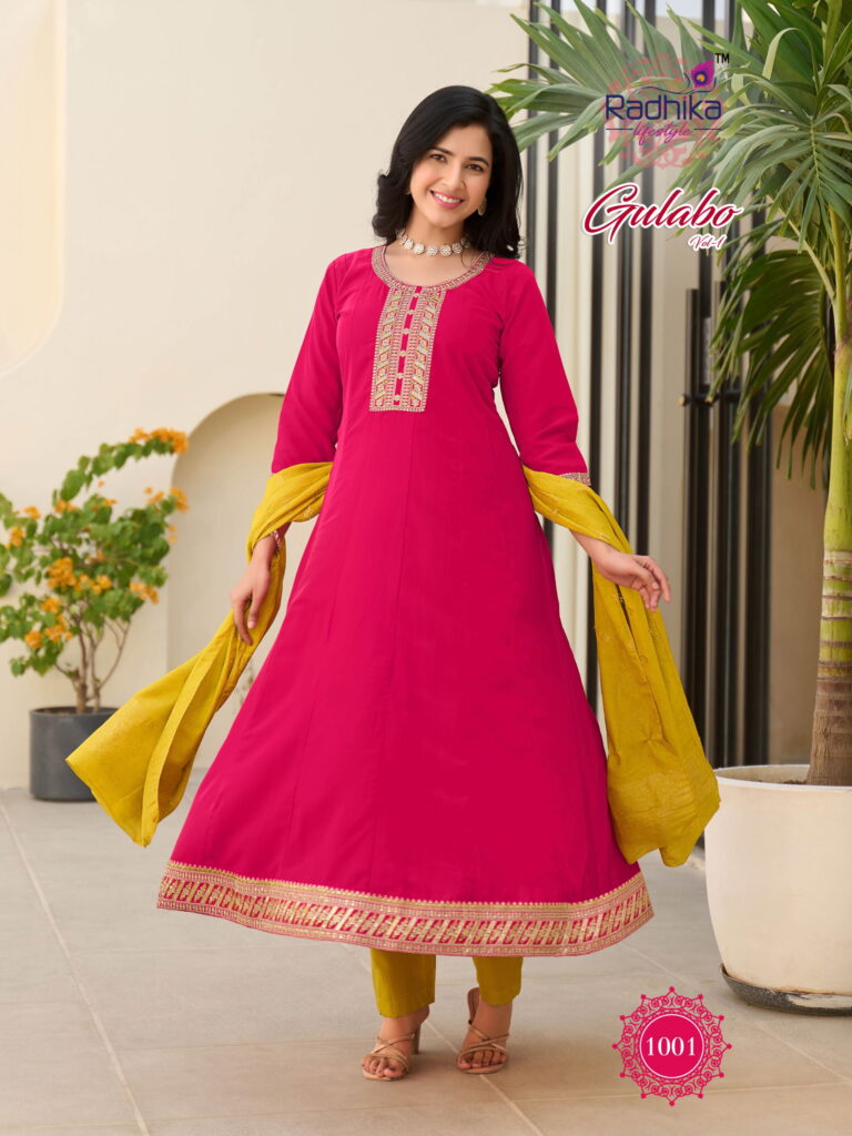 Buy Radhika Gulabo Vol 1 Rangeela With Work Kurti Pant And Dupatta Wholesale 2026
