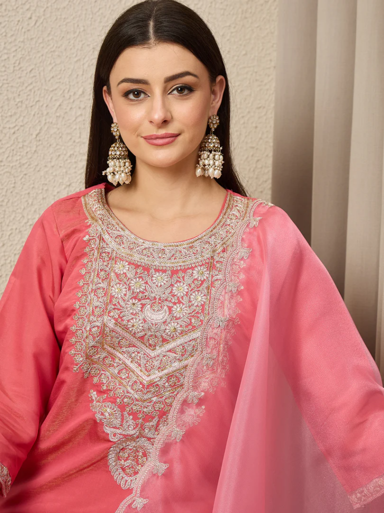 Launching Vp 9684 P Silk Blend Embroidered Kurti With Bottom Dupatta Wholesale 2026