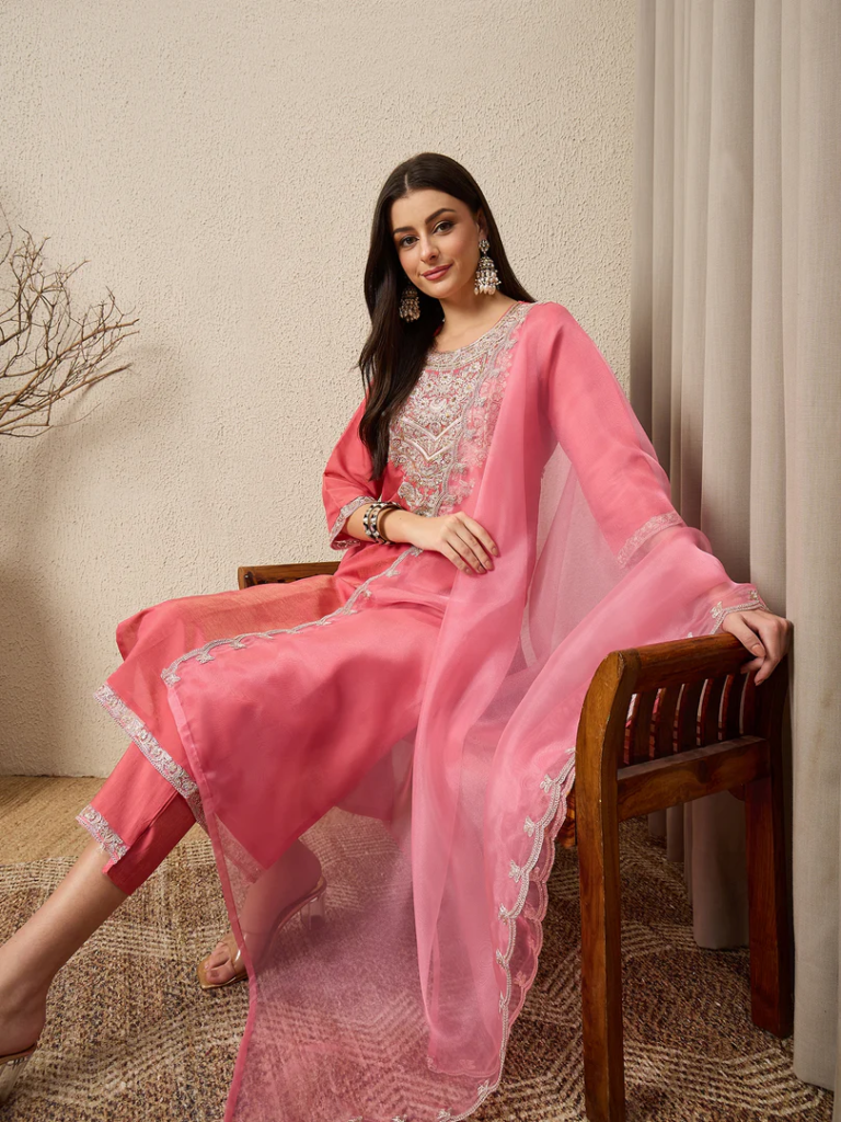 Launching Vp 9684 P Silk Blend Embroidered Kurti With Bottom Dupatta Wholesale 2026