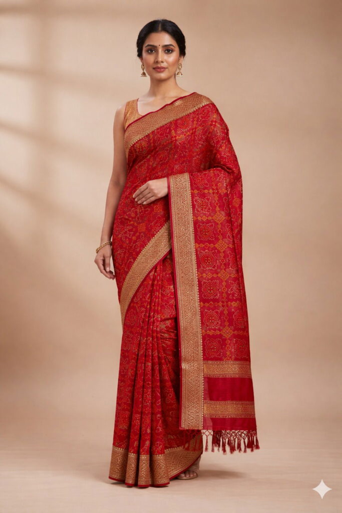Buy Dhurandhar Georgette Vol 2 Bandhani Printed Fancy Saree Collection Wholesale 2026
