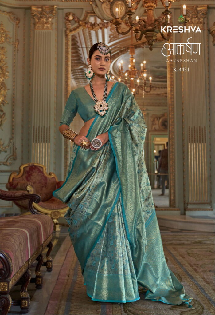 Buy Kreshva Aakarshan PV Tissue Dharmavaram Silk Weaving Saree Wholesale 2026