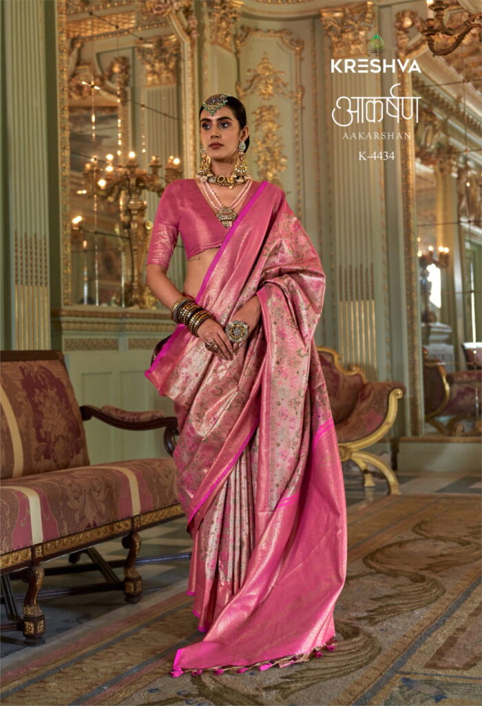 Buy Kreshva Aakarshan PV Tissue Dharmavaram Silk Weaving Saree Wholesale 2026